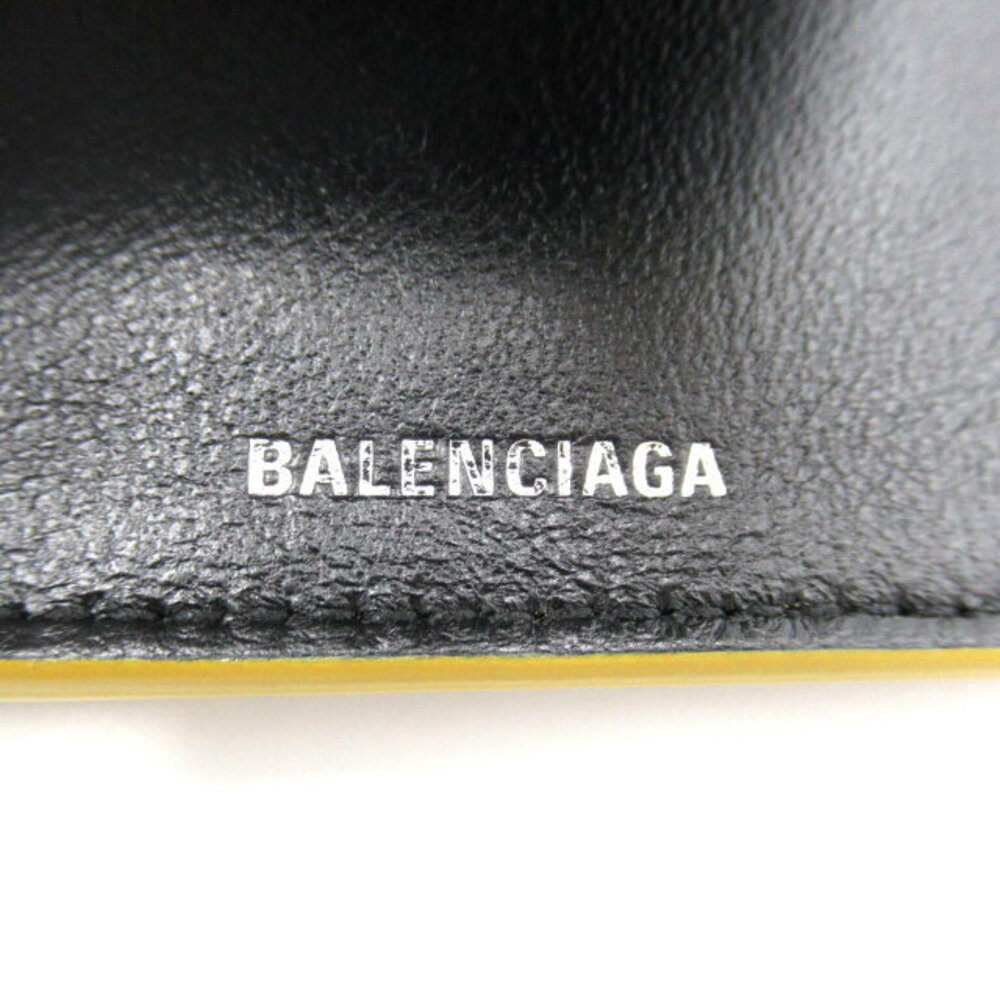 Balenciaga Leather Tri fold Gold CASH Wallet - Picture 8 of 8